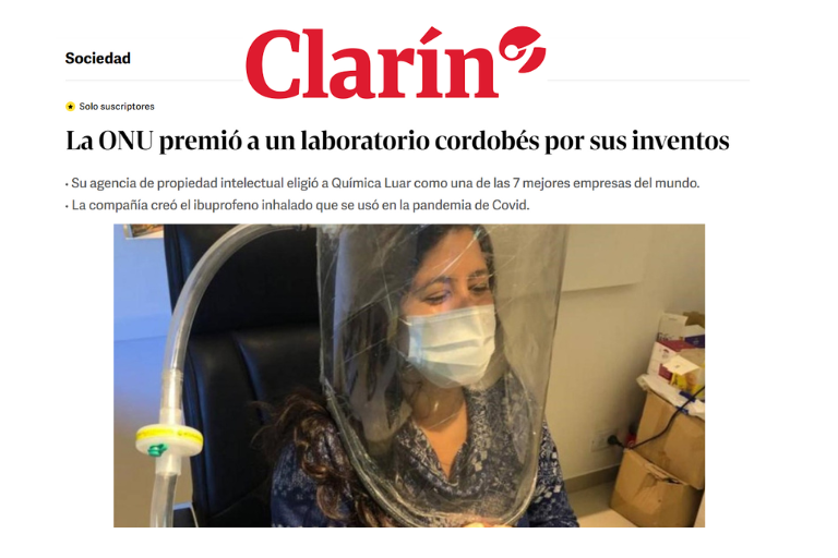 Clarín – Crearon en Córdoba el ibuprofeno inhalado que se usó en pandemia y ahora los reconoció la ONU